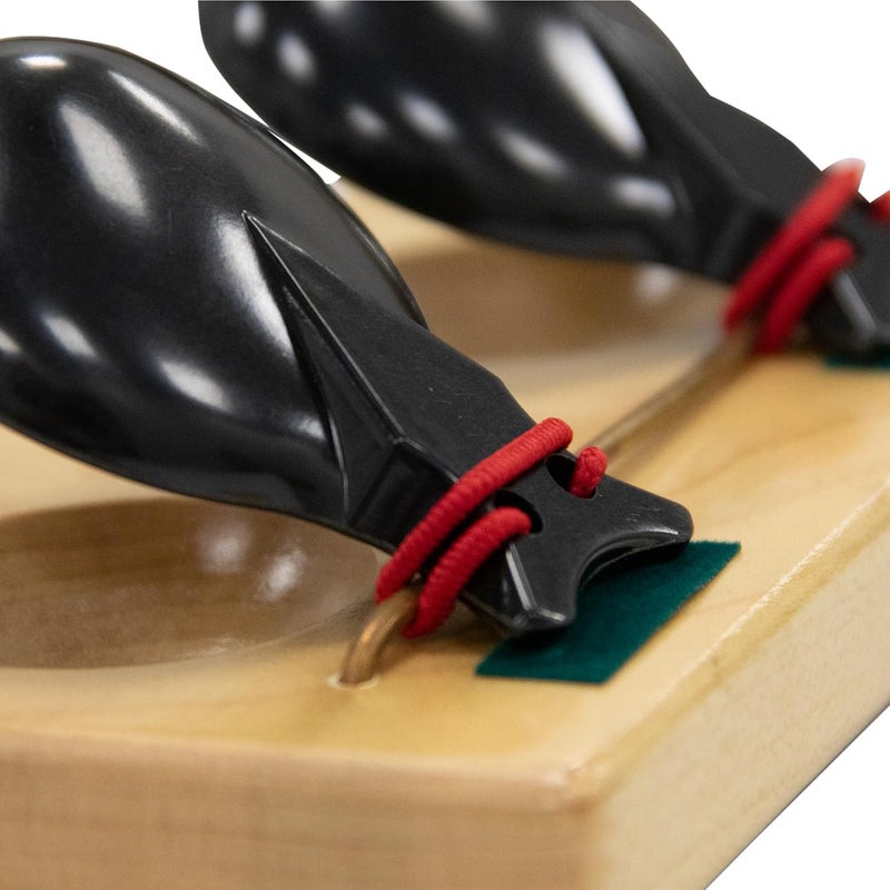 Basic Beat BB2P Mounted Table Castanets - 5.5" Authentic Sound with Hardwood Base for Dual-Handed Play - Image 3